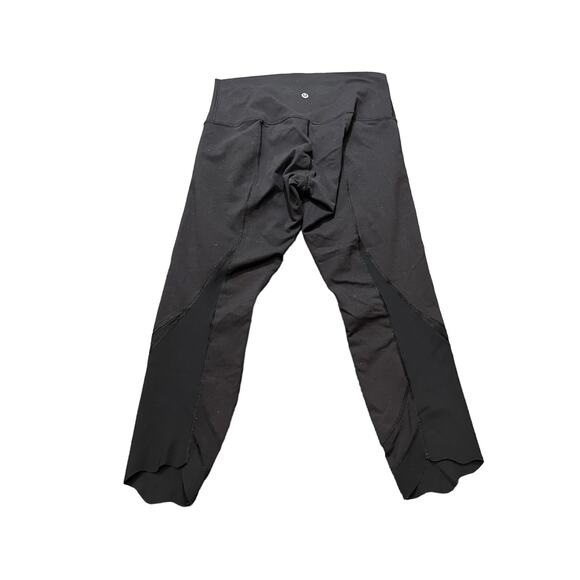 Lululemon leggings black scalloped end womens athletic size 8 - Picture 3 of 6
